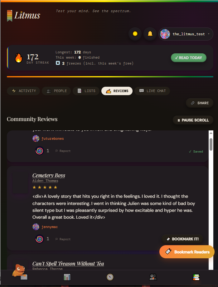 Litmus community feed